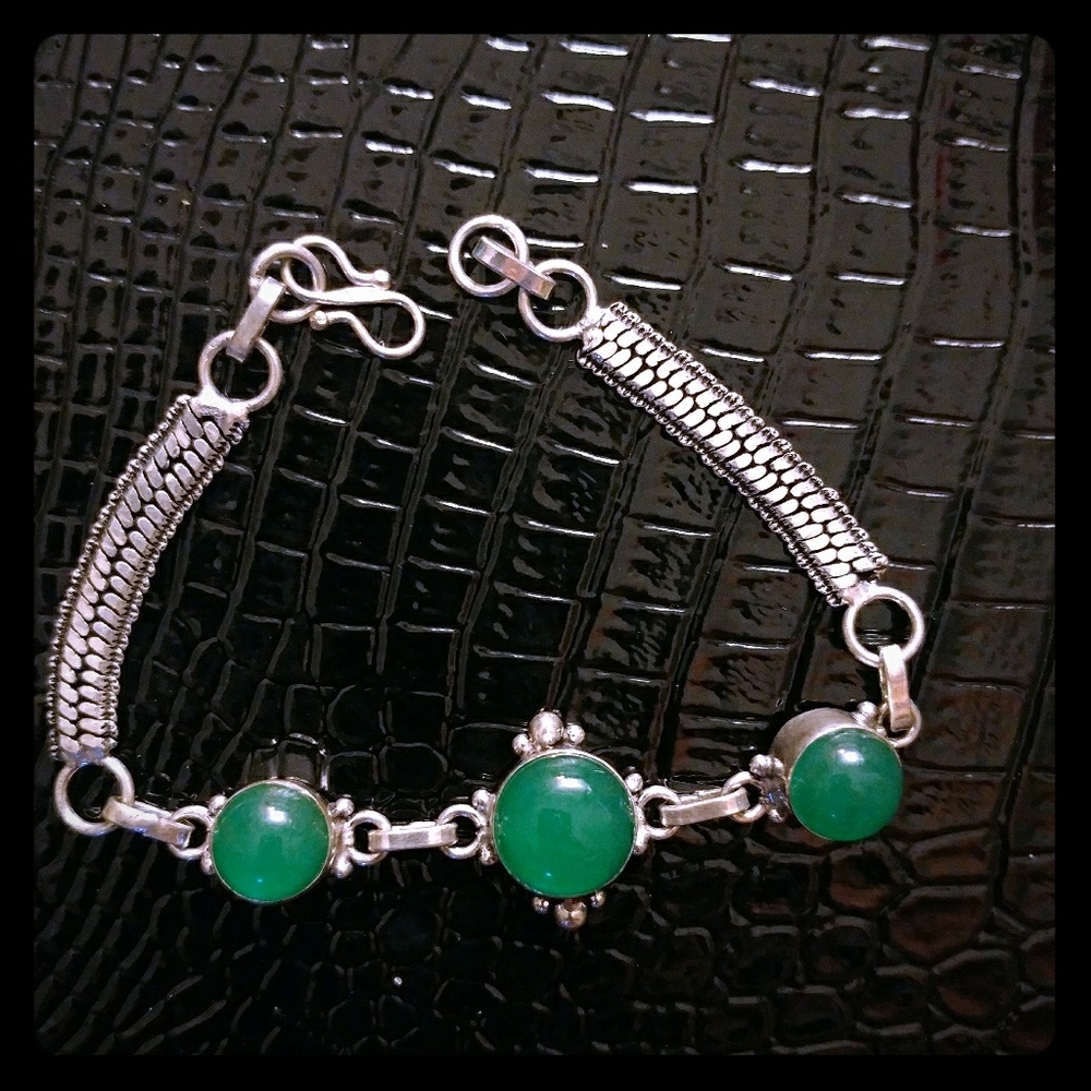 3/$20 Green Emerald stone bracelet